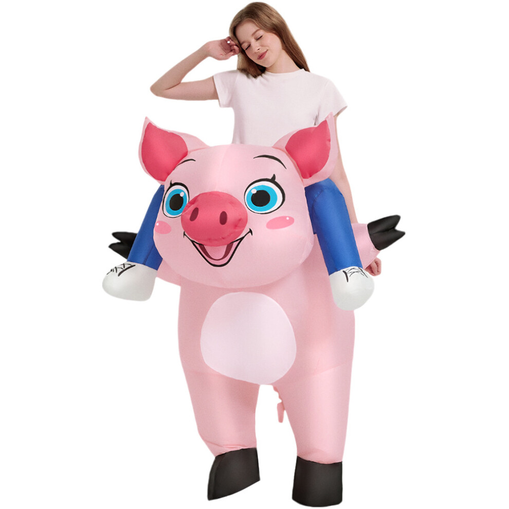 Closkye (Riding Pig, Adult 160-190Cm) Halloween Dinosaur Inflatable Clothing Cross-Border Flamingo Rabbit Funny Inflatable Doll Costume Pink