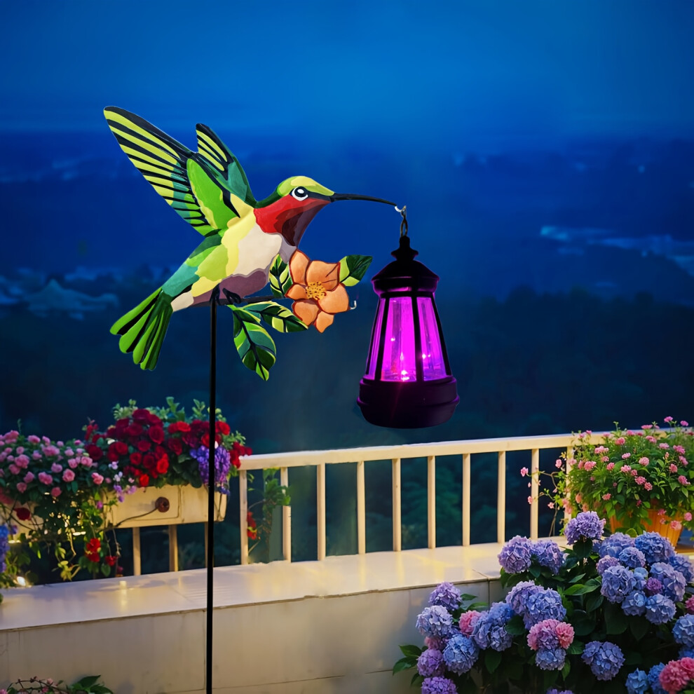 (Colorful Palace Lanterns 1) colorful solar powered hummingbird lanterns, beautiful solar garden decoration lights, hanging green hummingbird decorati-image-OPC-PGMZH9F-NEW