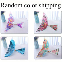 (3PCS Random Color) 3pcs Elastic Rubber Band Powered Bird Kites - Random Color Assortment, Durable Wood Frame with Vibrant Patterns, Lightweight & Easy to Launch
