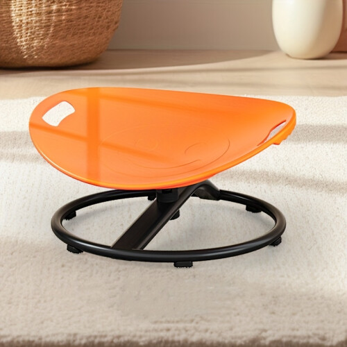 (Orange) Ergonomic Sensory Spinner Chair - Wave Motion Design, Non-Slip Base, Durable Plastic, Ideal and Rehabilitation Spaces