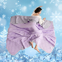 (Charm Purple, 150*200cm) 1pc Cool Summer Quilt CoolingQuilt Thin and Breathable Machine Washable Suitable for Hot Sleepers Air Cooling Quilt