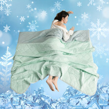 (Water Green, 200*230cm) 1pc Cool Summer Quilt CoolingQuilt Thin and Breathable Machine Washable Suitable for Hot Sleepers Air Cooling Quilt