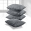 (4 Stripe Pillowcase) Grey Duvet Cover With Pillowcases & Fitted Sheets 1
