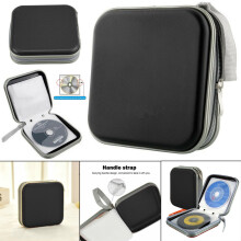 Black 40 CD DVD Carry Case Disc Storage Holder CD Sleeve Wallet CD DVD Organizer Case