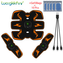 (M4 5 Gel) Smart EMS Wireless Muscle Stimulator Fitness Trainer Abdominal Training Electric Weight Loss Stickers Body Slimming Massager