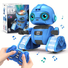 Remote Controlled Robot Toy with Gesture Sensing, Light Projection, Dance And Music Functions - Automatic Demonstration, Rotation