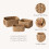 3pcs Woven Wicker Storage Baskets, Paper Rope Storage Boxes (Desert) 2