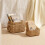 3pcs Woven Wicker Storage Baskets, Paper Rope Storage Boxes (Desert) 3