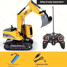 6-Channel Remote Control Excavator, Capable of Digging Sand And Soil, USB Rechargeable, Perfect for Christmas, Halloween, And Birthday Gifts.