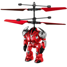 Intelligent Gesture-Controlled Flying Mecha Toys - Red, Blue, and Golden Robotic Helicopters with LED Lights