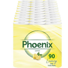 Phoenix 3 Ply 90 Toilet Rolls lemon Fragrance 10 x 9