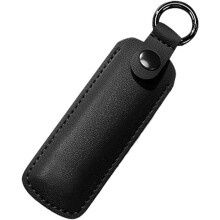 (Black) USB Flash Drive Pouch - USB Storage Leather Case - Leather Storage Case, Protective Cover, Small, Multiple Uses With Key Ring For USB Flash Drive,