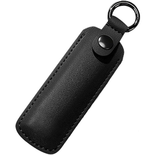 (Black) USB Flash Drive Pouch - USB Storage Leather Case - Leather Storage Case, Protective Cover, Small, Multiple Uses With Key Ring For USB Flash Drive,