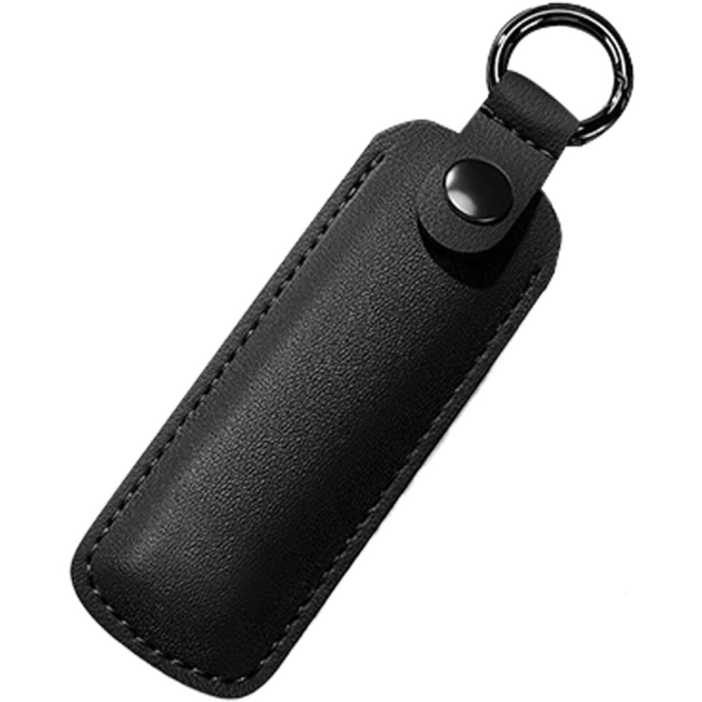(Black) USB Flash Drive Pouch - USB Storage Leather Case - Leather Storage Case, Protective Cover, Small, Multiple Uses With Key Ring For USB Flash Dr