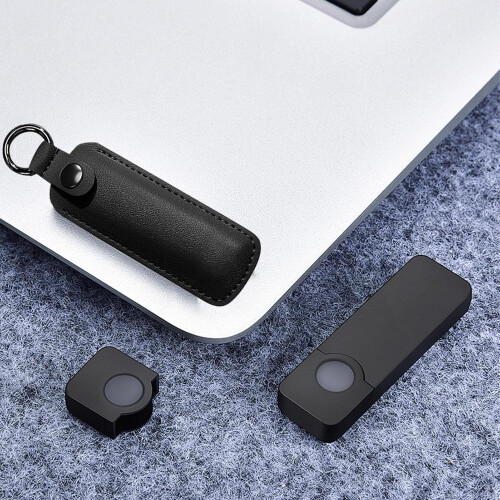 (Black) USB Flash Drive Pouch - USB Storage Leather Case - Leather Storage Case, Protective Cover, Small, Multiple Uses With Key Ring For USB Flash Drive, 1