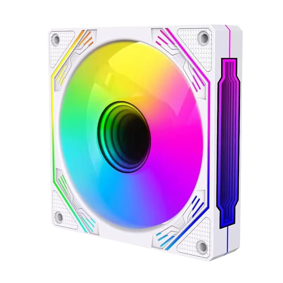(white positive wind) Computer Fans,Silent Computer Fan - Computer Case PC Cooling Fan ARGB Quiet PWM Computer Cooler Cooling Case Fan for CPU