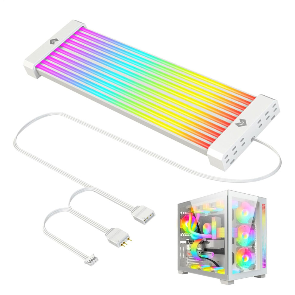 RGB Psu Cables Led Strips - Light Up Led Strip Set For Gpu | Synchronized ARGB Motherboard Supply Extension, 24 Pin ARGB Motherboard Extension, 5V