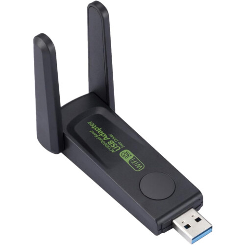 Wireless Adapter For PC | 1300Mbps High Gain Desktop Computer WiFi Dongle - High-Gain USB Network Receiver For Desktop Computer