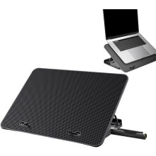 Laptop Fan Cooling Pad - Portable USB Cooling Pad with Phone Holder,USB-Powered, High Airflow, Multi-angle Adjustable, Desk Heat Dissipation Tool for