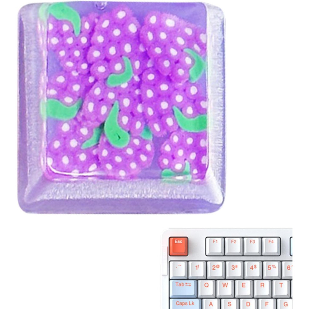 (Grape) Keyboard Keycaps Set,Cute Keycaps | Candy Fruit Keycaps Decorative Computer Accessories For Mechanical Keyboard Backlit Keycaps Replacement