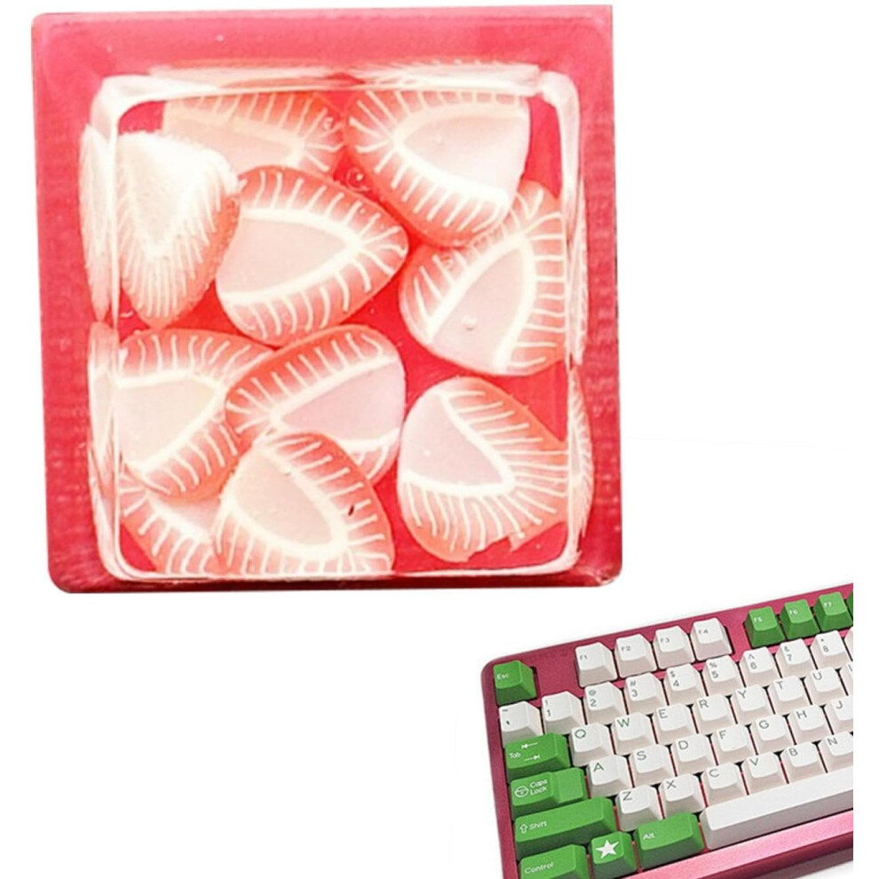 (Triangle Strawberry) Keyboard Keycaps Set,Cute Keycaps | Candy Fruit Keycaps Decorative Computer Accessories For Mechanical Keyboard Backlit Keycaps