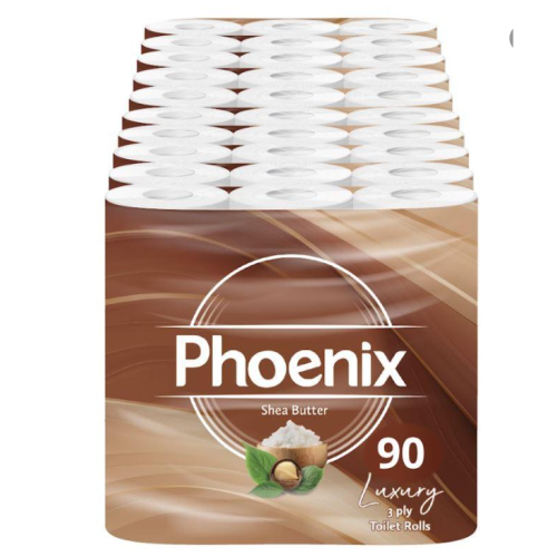 Phoenix 3 Ply 90 Toilet Rolls Shea Butter Fragrance 10 x 9