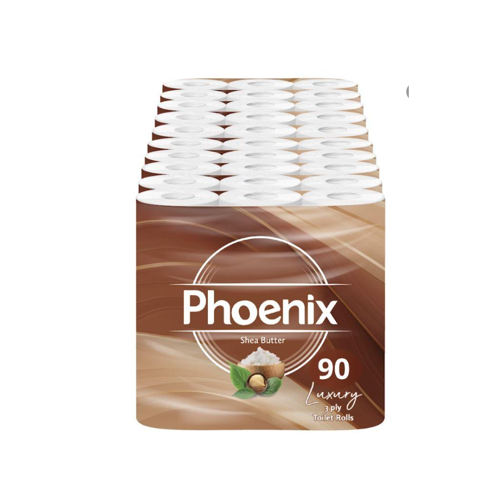 Phoenix 3 Ply 90 Toilet Rolls Shea Butter Fragrance 10 X 9