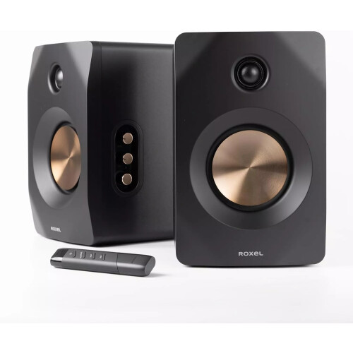 Roxel (Black) Active Bookshelf Speakers, 100-Watt - Roxel Nova
