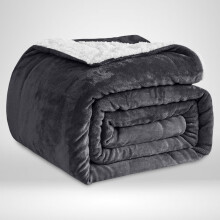 (150 x 200 cm) Grey Blankets Sherpa Fleece Throw Bed Sofa Blanket