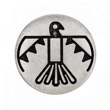Bezelry 12 buca?i aztec Thunderbird butoane metalice. 20 mm (3/4 inch) (argint antic)