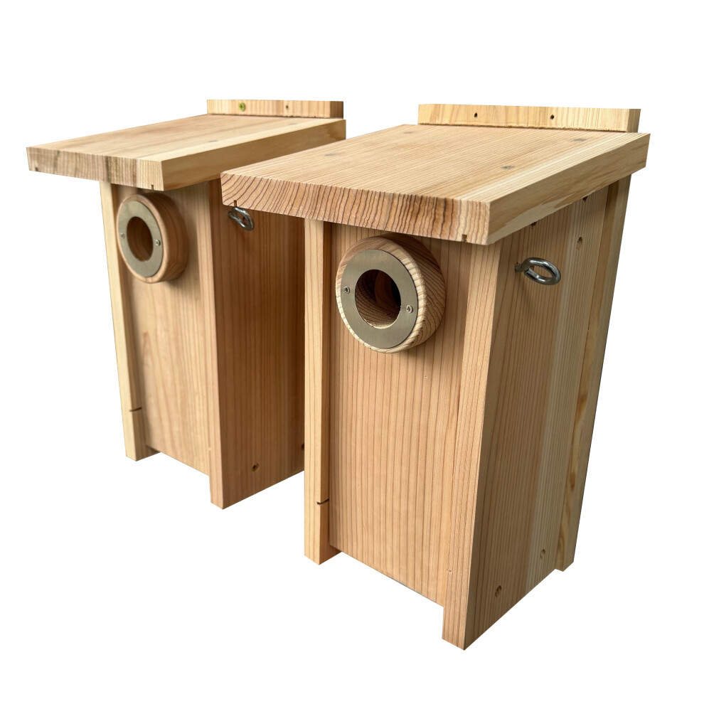 Premium Wooden Birdhouse Garden Nest Box (Set of 2)
