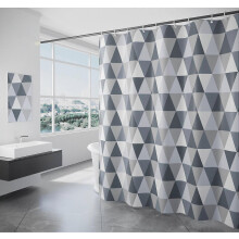 Shower curtain 200 x 220 cm, waterproof polyester fabric, antibacterial, mould-resistant, washable, with 12 hooks