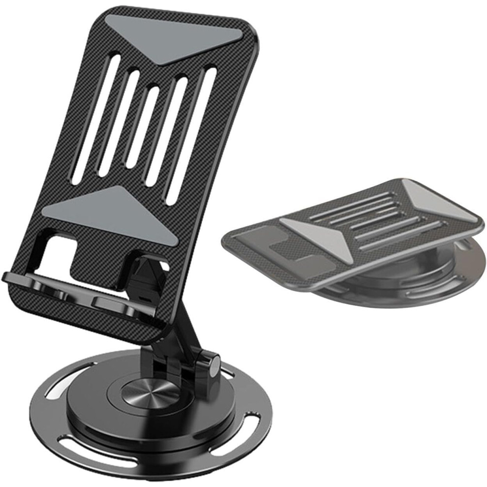 360 Rotating Cell Phone Stand | Aluminum Desktop Cradle with Anti-Slip Base,Desk Tablet Stand Holder or Phone, Reader, Tablet, Cell Phone