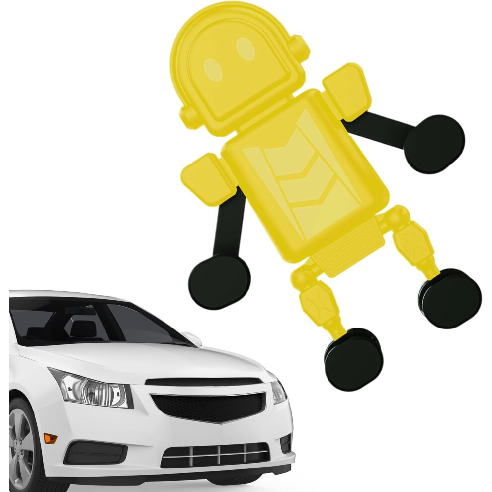 (Yellow) Phone Holder For Car Vent | Cell Phone Stand Cradle | Robot Shape Cellphone Holder For Vehicle Truck, Auto Smartphone Cradle Yellow