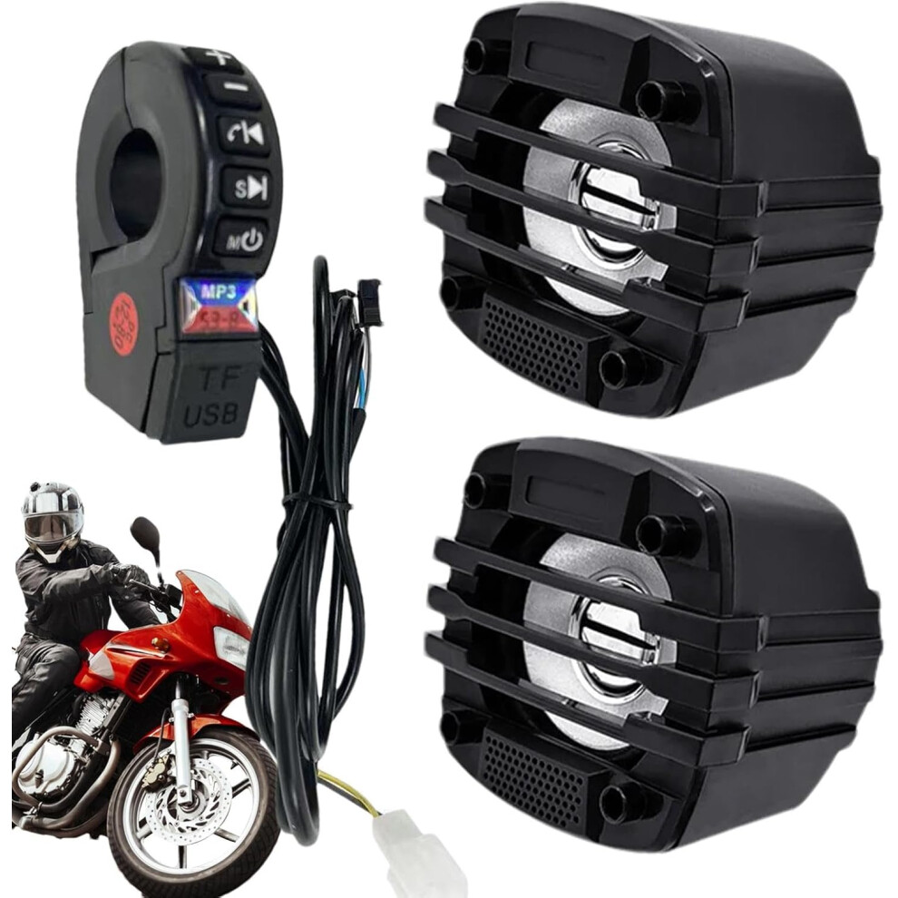 (12v-80v) Handlebar Speaker | Motorcycle Audio Sound System | Weatherproof Radio Amplifier, Hifi Sound Audio Amp System, Motorcycle Stereo for Motorbike