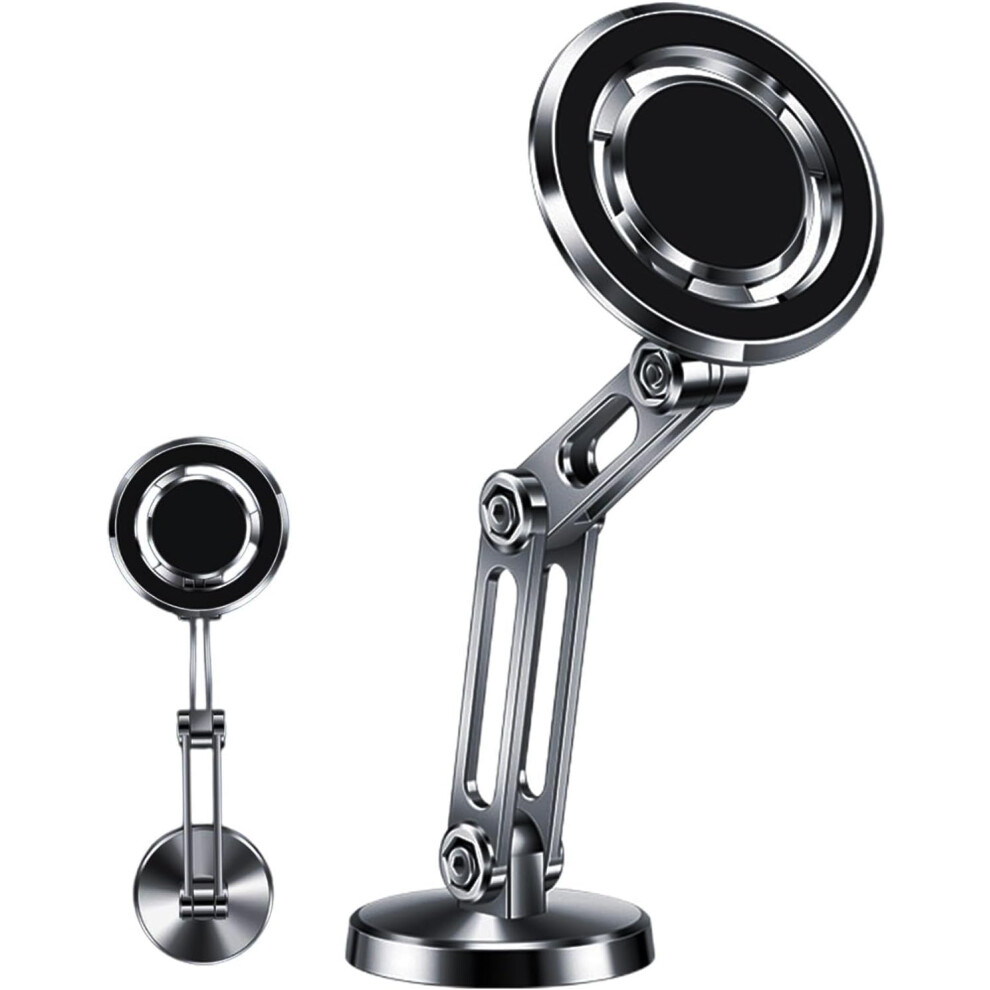 (Black) Magnetic Car Phone Holder | Foldable Dashboard Phone Mount,360 Degree Rotation Magnetic Phone Mount, Cell Phone Car Mount for Travel
