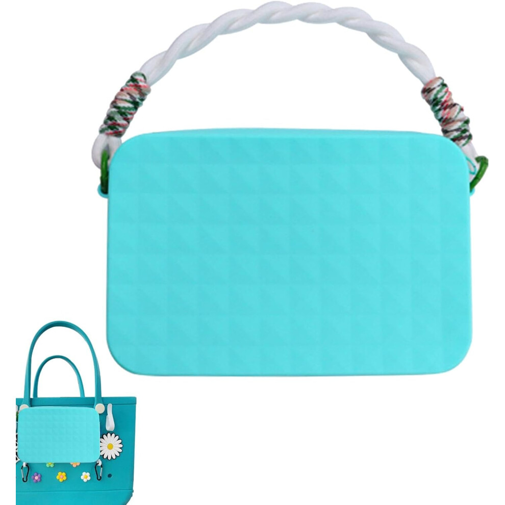 (Blue) Beach Tote Bag Organizer,Silicone Phone Holder Compatible Beach Tote Bag - Beach Tote Bag Cell Phone Holder Case for Beach Tote Bag Pink