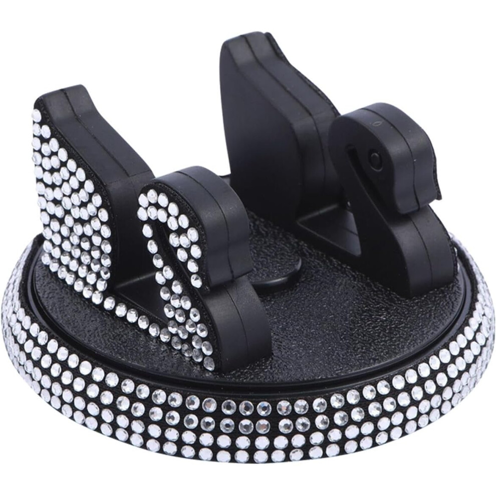(White) Phone Holder For Car Dashboard,Cell Phone Holder For Car Dashboard - Non-Slip Bling Cell Phone Stand For Car, Non-Blocking Desk Phone Stand Fo White