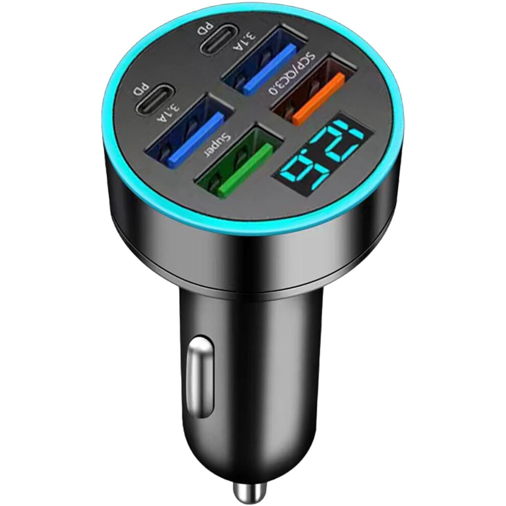 (2PD 4USB) Charging Port for Car - 66W Portable USB Charger Car Adapter | Car Phone Charger, Car Charger Block, Multifunctional Phone Fast Charger for
