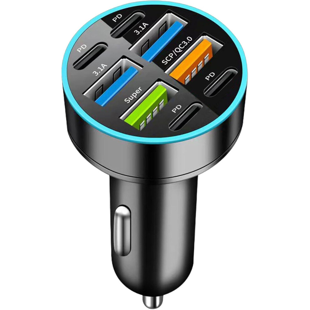 (4Pd 4Usb) Charging Port For Car - 66W Portable Usb Charger Car Adapter | Car Phone Charger, Car Charger Block, Multifunctional Phone Fast Charger For 5904151534979