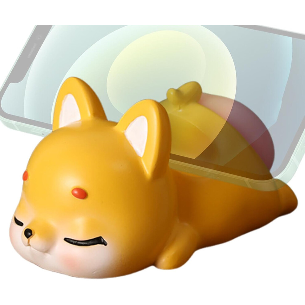 (puppy) Cell Phone Desk Holder - Animal Statue Phone Desk Holder,Phone Desk Stand Cute Animal, Resin Desk Decor for Most Mobile Phones, Desk Accessories