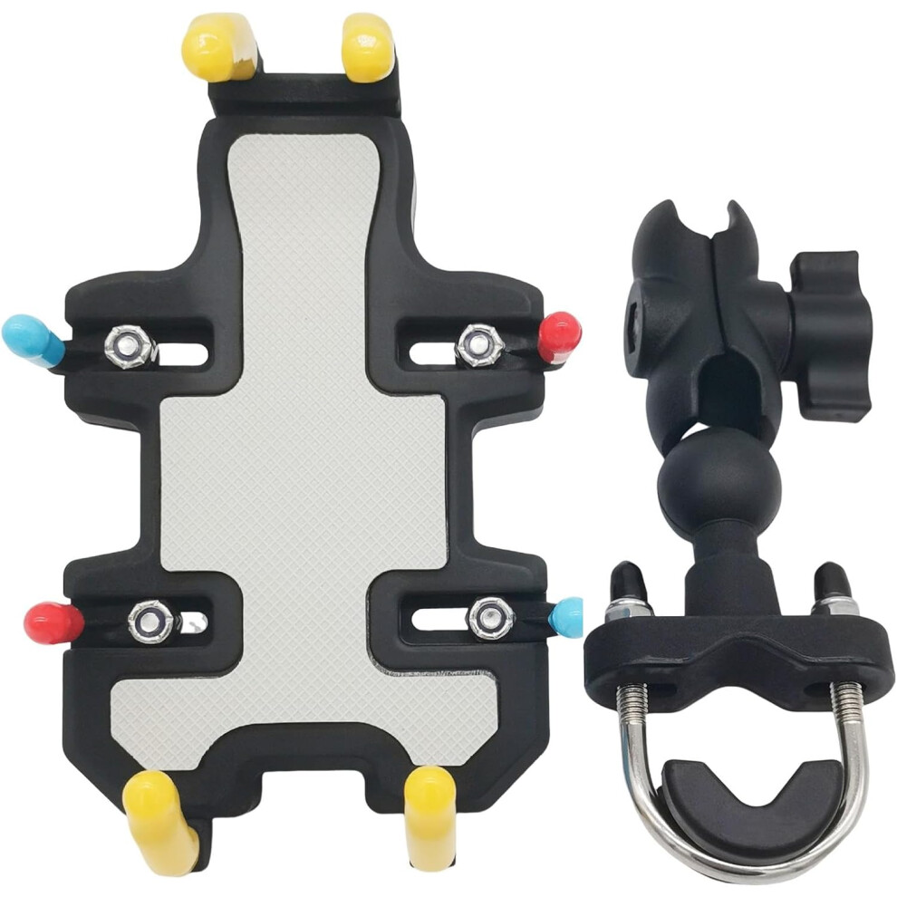 ( And White) Motorcycle Phone Mount | Stable Shockproof Motorcycle Phone Mount Holder,360 Degree Rotatable Cycling Supplies Multifunctional Handl Black/White