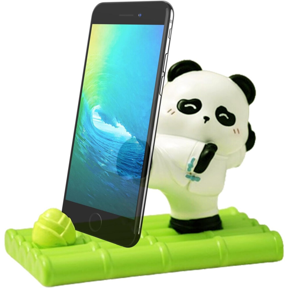 (B) Panda Phone Holder Stand - Cute Panda Smartphone Stand,Cute Animals Resin Smartphone Bracket, Phone Stand Desk Accessories, Resin Panda Figurines