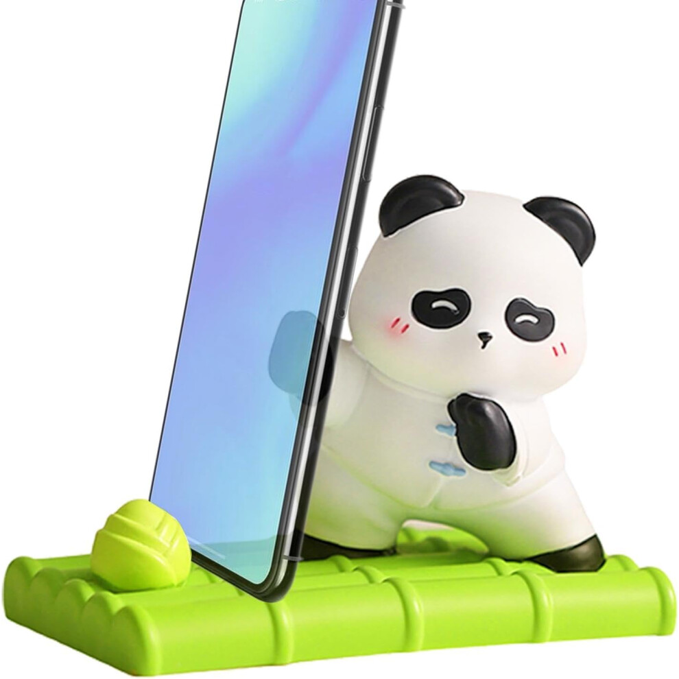 (A) Panda Phone Holder Stand - Cute Panda Smartphone Stand,Cute Animals Resin Smartphone Bracket, Phone Stand Desk Accessories, Resin Panda Figurines