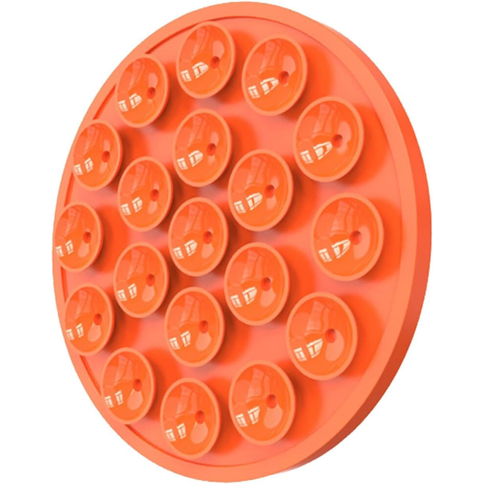 (Orange1) Suction Phone Case Mount - Magnetic Silicone Phone Suction Grip,Phone Stand Sticky for Selfies & Videos, Mirror Shower Phone Holder for Most