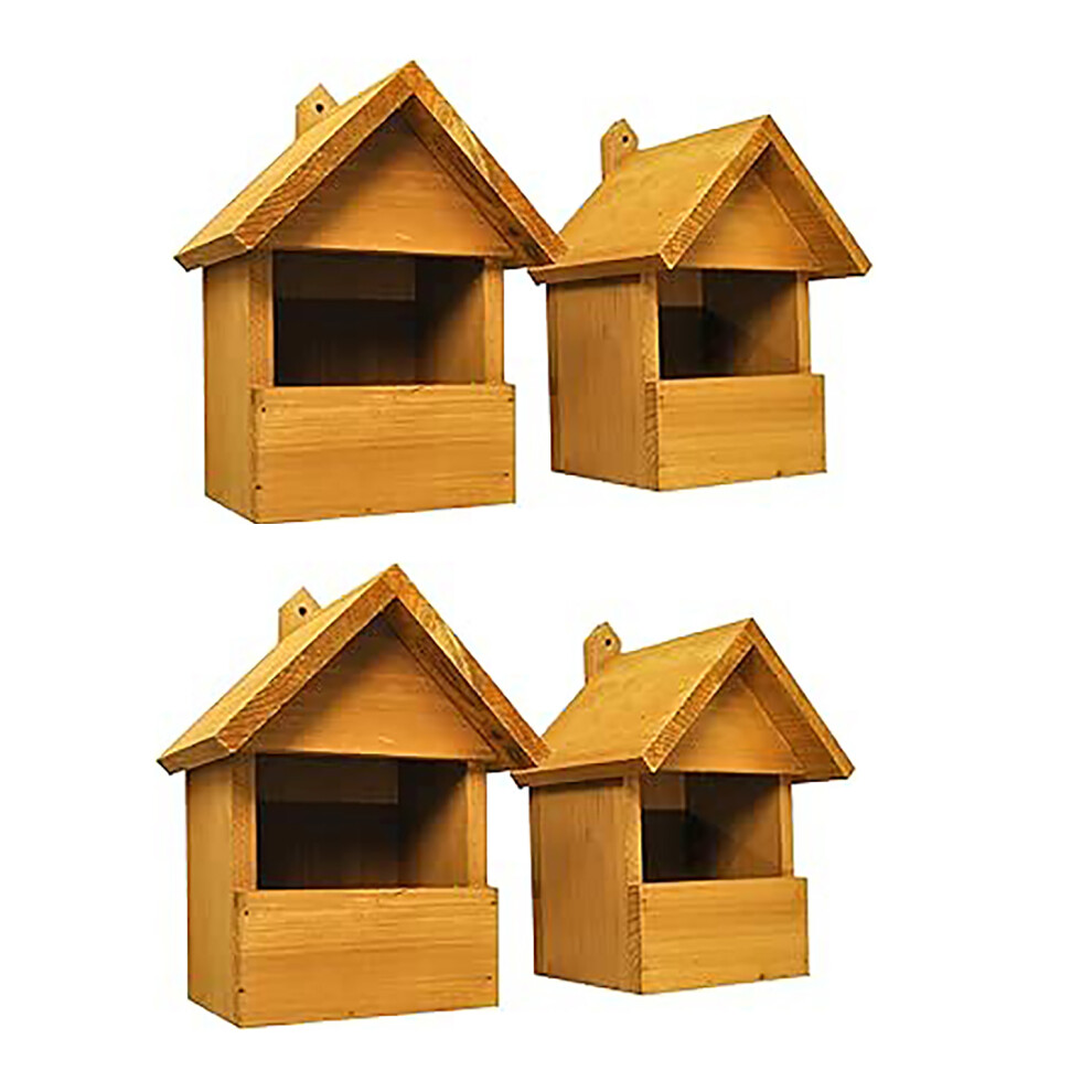 Large Wooden Robin Birdhouse Garden Nest Boxes (Set of 4)
