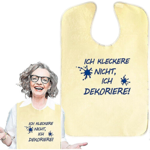 Reusable and waterproof bibs for adults, fun and practical for elderly and disabled people