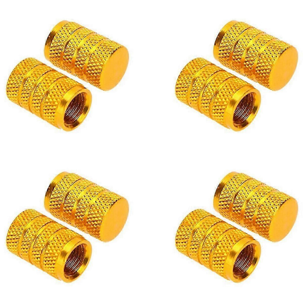 8X Alloy Tire Valve Cap, Bicycle, Motorcycles And Car With Schrader Valve, Gold 5415817929805