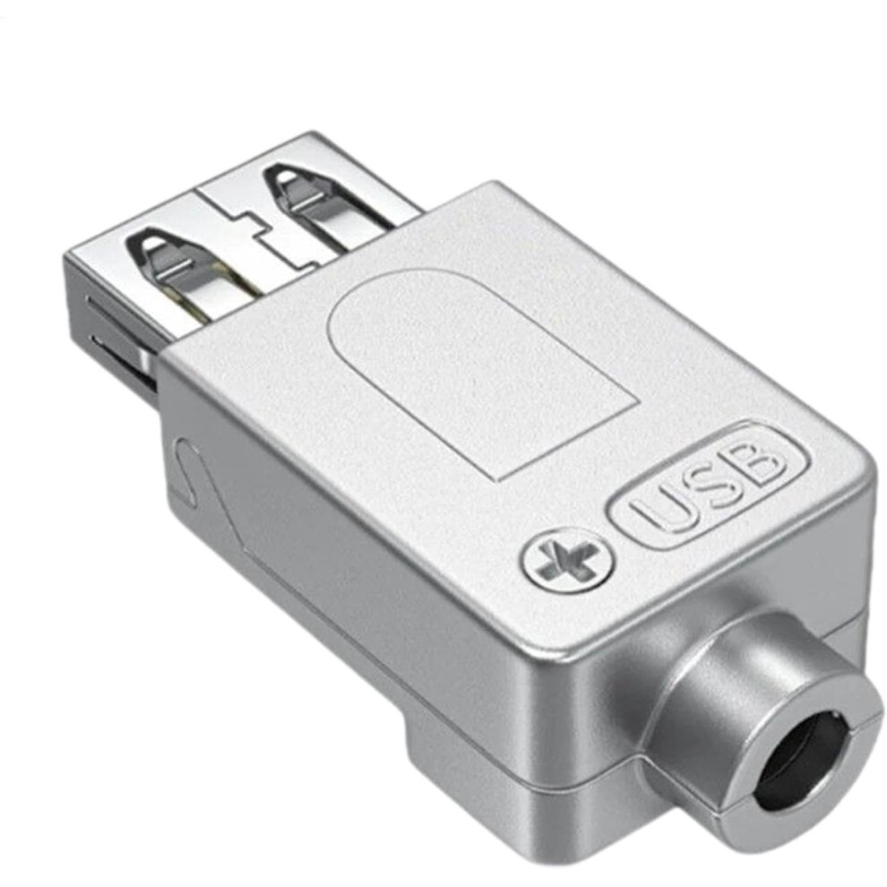 (Female) Solderless USB Connector - USB Adapter Male/Female Converter,Metal Case High Transfer Speed, Terminal Block for Laptop Computer Phone Keyboar