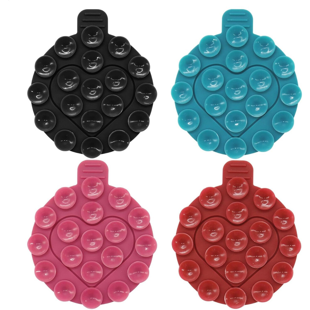 (4pc) Magnetic Suction Cup Phone Mount, Strong Suction Cup Cellphone Case Grip, Non Slip Suction Cup Phone Mount, Stable Suction Cell Phone Love Holde